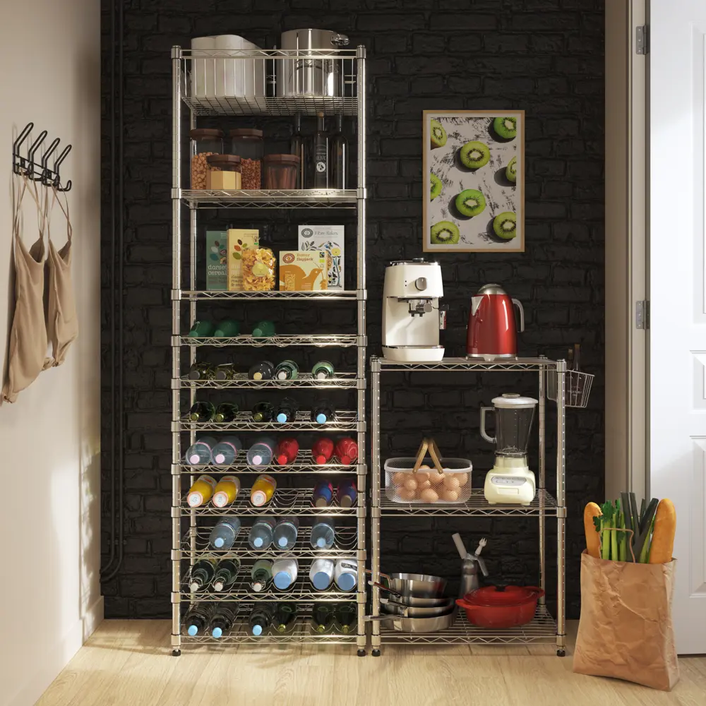 Стеллаж сетчатый KONSENSA 60x35x180 см цвет хром STLM-2088095 - Вид №9