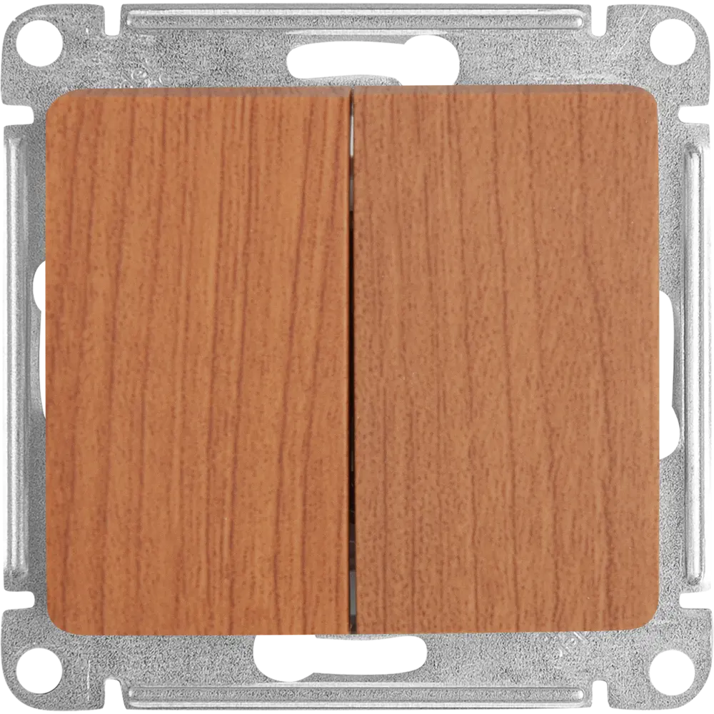 Выключатель проходной встраиваемый Systeme Electric Glossa 2 клавиши цвет дуб STLM-2115601 - Вид №1