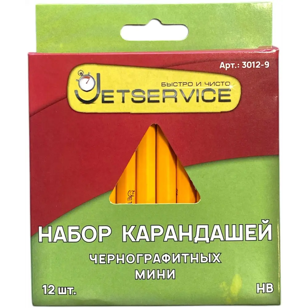 Карандаш Jetservice Мини 3012-9 черный, 12 шт. - профессиональный разметочный инструмент 89403470 STLM-1498571 - Вид №5