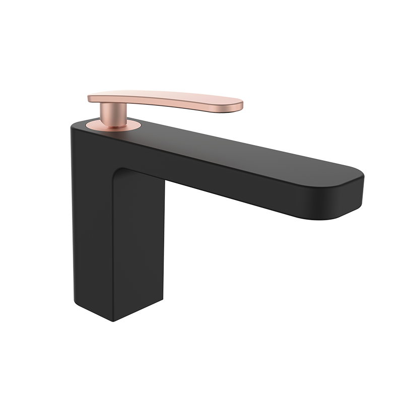 810126 PREMIUM Черный Умывальник смеситель Черно-Розовое GRB MIXERS 