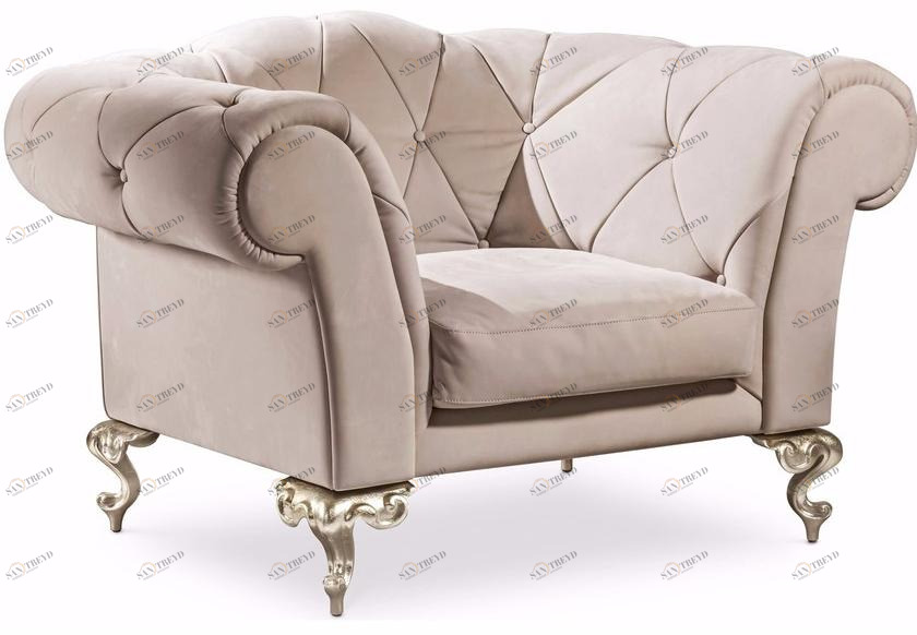 Cantori Стеганое кресло из нубука с подлокотниками George sun-id-1423842