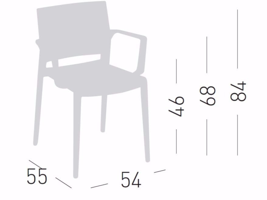 Штабелируемый стул из инженерного пластика с подлокотниками GABER AVENICA ARCH-00049974 - Вид №5