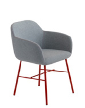 Myra 653 Кресло с четырьмя ножками, стальным каркасом и каркасом, обитым тканью. Выпускается из пенопласта с впрыском политуретана в соответствии с правилами пожарной безопасности Великобритании. Et al. Myra