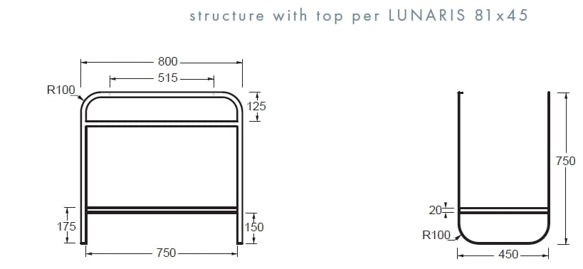 Раковина из нержавеющей стали со встроенной раковиной Alice Ceramica Lunaris ARCH-00004149 - Вид №3