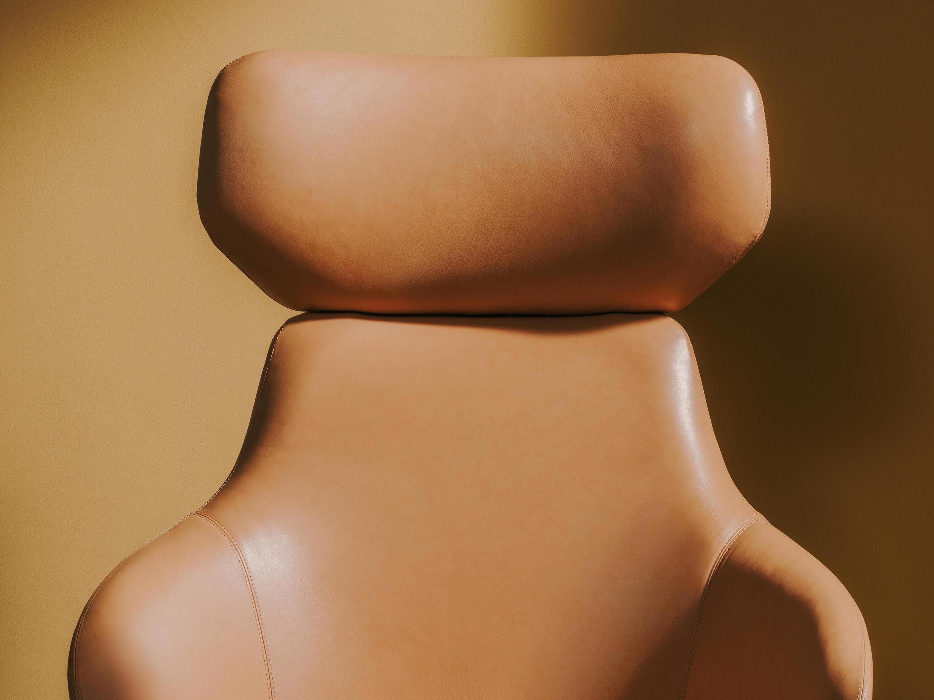 Кожаное вращающееся кресло с высокой спинкой Andreu World Calma Lounge ARCH-00150969 - Вид №1