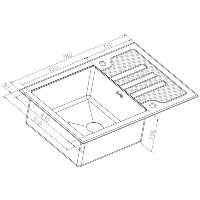 Zorg GL 7851 White bronze Мойка кухонная прямоугольная Zorg  - Вид №3