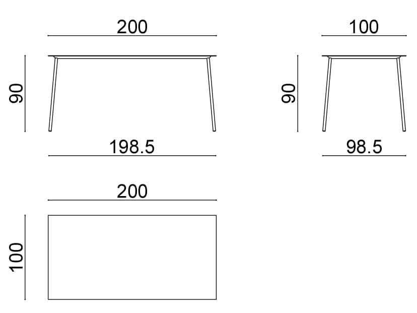 Высокий прямоугольный металлический стол Arper Onemm ARCH-00137471 - Вид №3