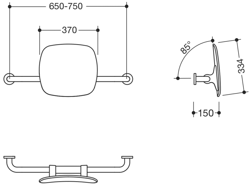 801.51B9162 поддержка спины HEWI Stützen  - Вид №5