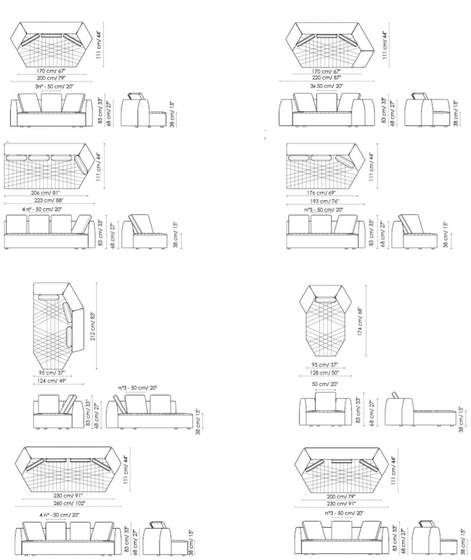 Bonaldo Модульный тканевый диван с подставкой для ног Panorama sun-id-1438016 - Вид №3
