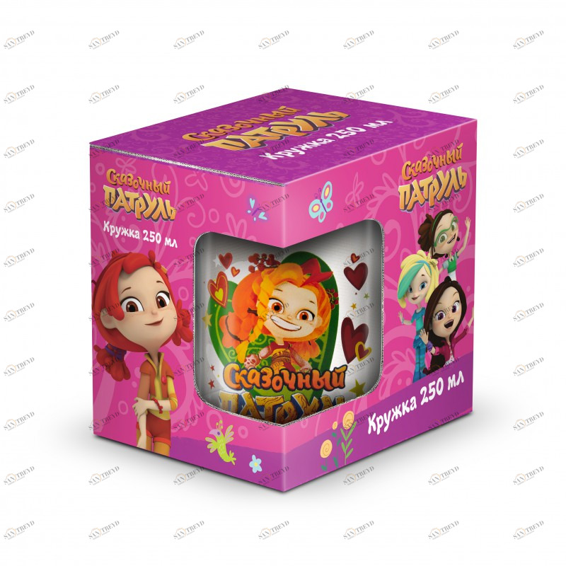 Кружка стеклянная в подарочной упаковке "Сказочный патруль. Аленка", 250 мл ND PLAY СКАЗОЧНЫЙ ПАТРУЛЬ 335578 Розовый Santreyd 