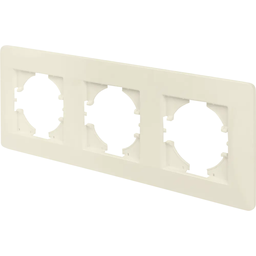 Рамка GUSI Electric Ugra для розеток и выключателей, 3 поста, бежевая 83865095 STLM-0045250 - Вид №1