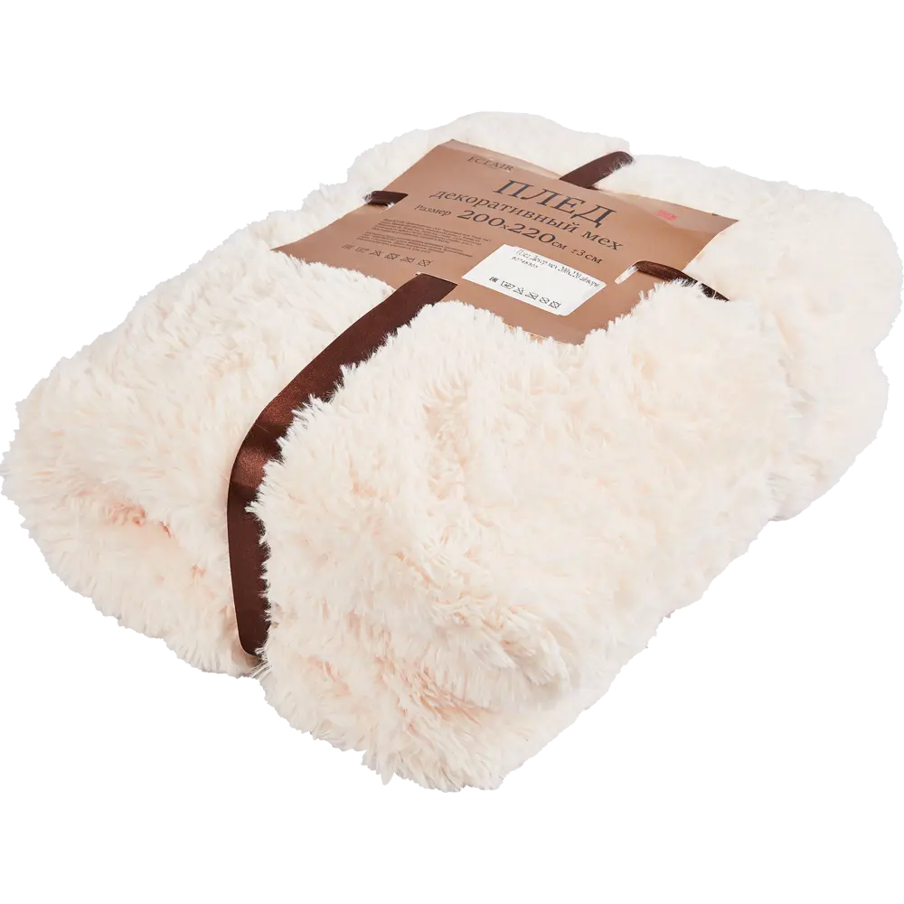 Плед "Мягкий мех" 200x220 см искусственный мех цвет айвори Eclair STLM-2113856 - Вид №2