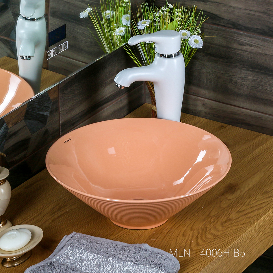 Накладная раковина melana mln-7020-b5(t4006h-b5) (персиковая) 7020-B5-806