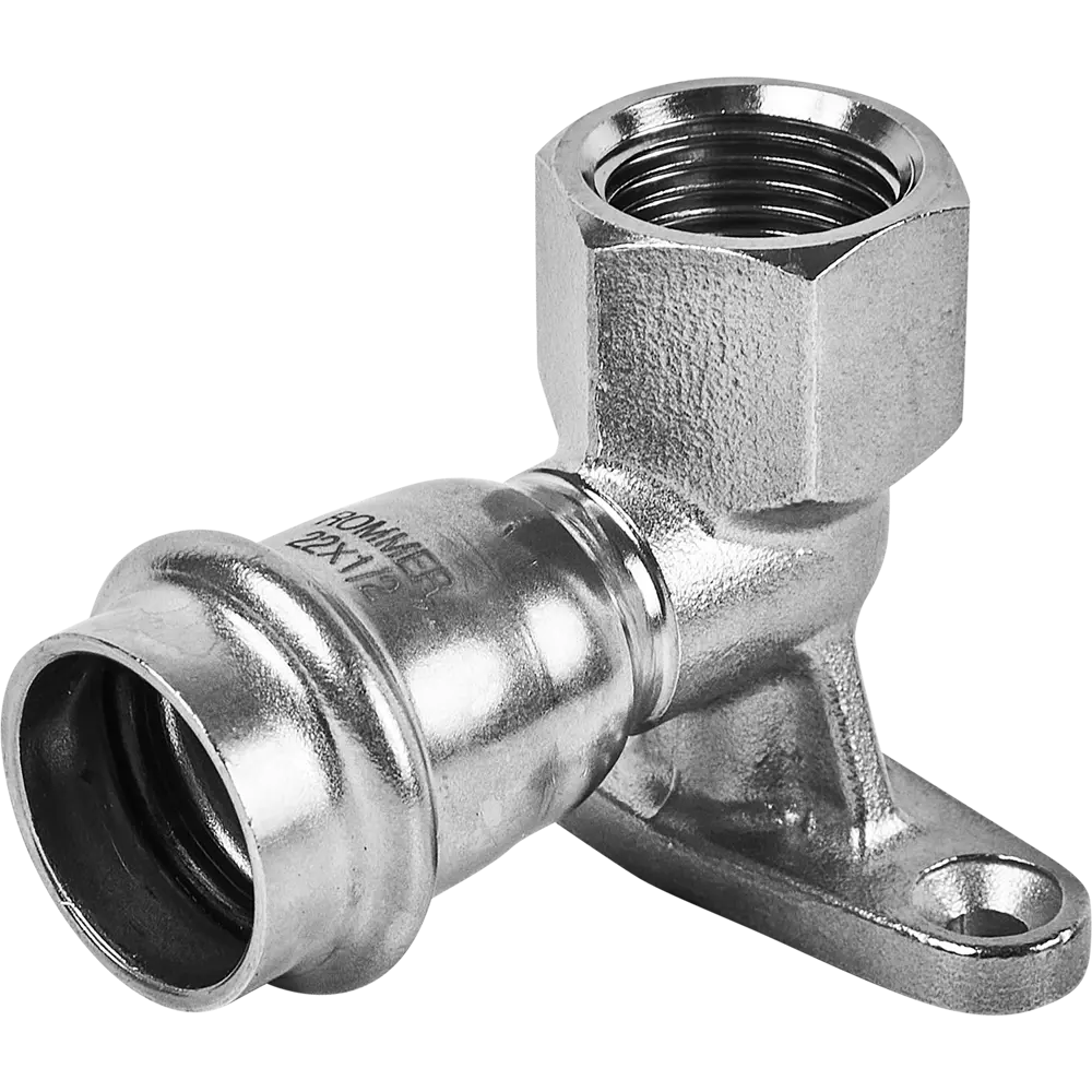 Водорозетка Rommer 1/2"x22 мм ВПр-ВР нержавеющая сталь STLM-2090689