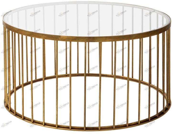 Il Bronzetto Круглый журнальный столик из латуни Cage Cag05