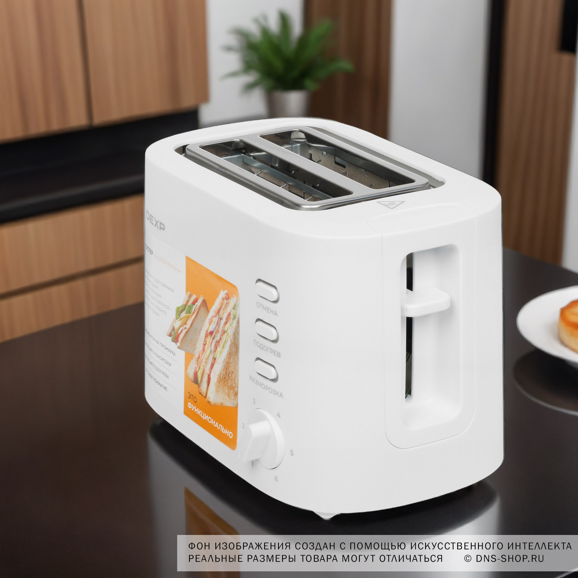 5420104 Тостер DEXP TS-815RDW Matt Series белый STDN-0012431 - Вид №11
