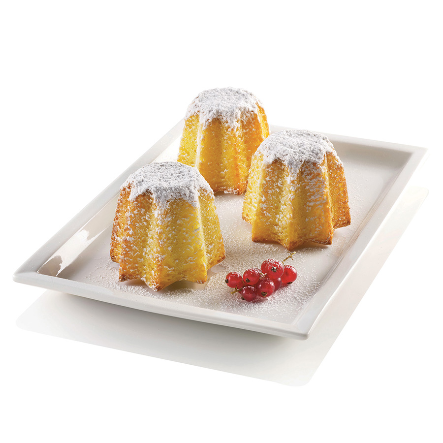 26.100.00.0065 Форма для приготовления кексов mini pandoro, 34 х 18 х 6 см, силиконовая, красная Silikomart 
