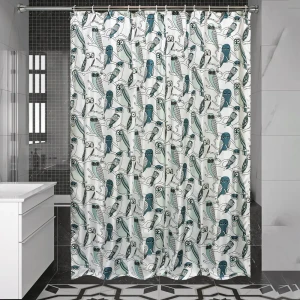 Штора для ванны Bath Plus Owls 180x200 см полиэстер цвет бело-бирюзовый