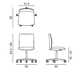 Поворотный операционный офисный стул с подлокотниками Arper Kinesit ARCH-00006124 - Вид №3