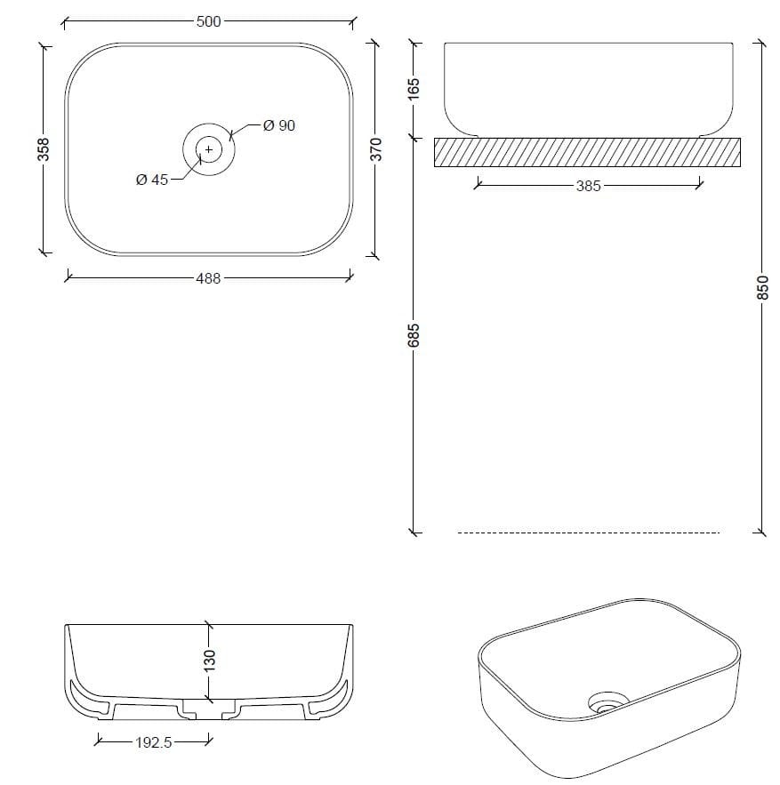 Керамическая прямоугольная столешница Alice Ceramica ARCH-00146433 - Вид №14