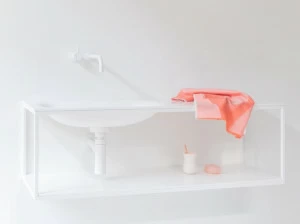 Not Only White Подвесная тумба под умывальник из цвета hi-macs® Frame