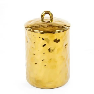 Банка с крышкой фарфоровая 22х14,5 см золотая Fingers Porcelain Gold SELETTI  00-3883324 Золото
