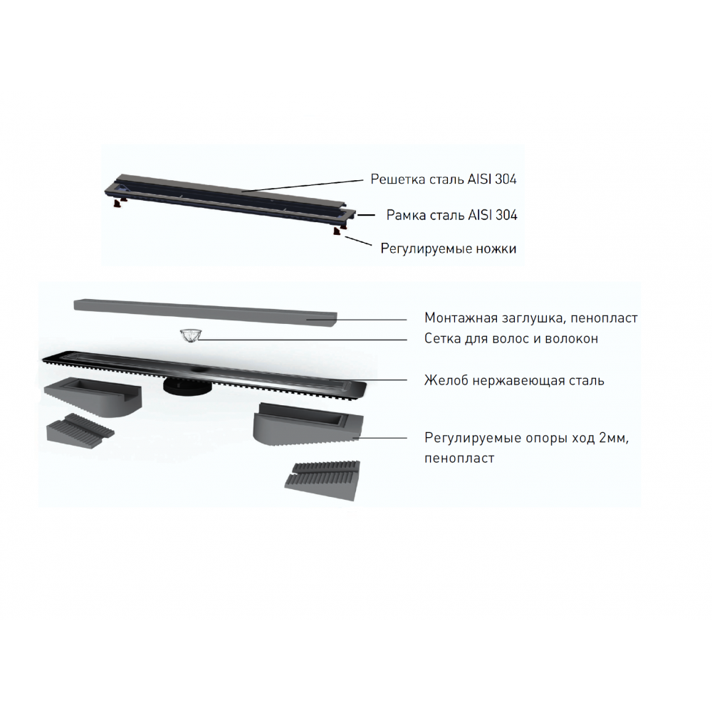 092051 Желоб водосток TOP Stark 800  Berges WALL - Вид №3