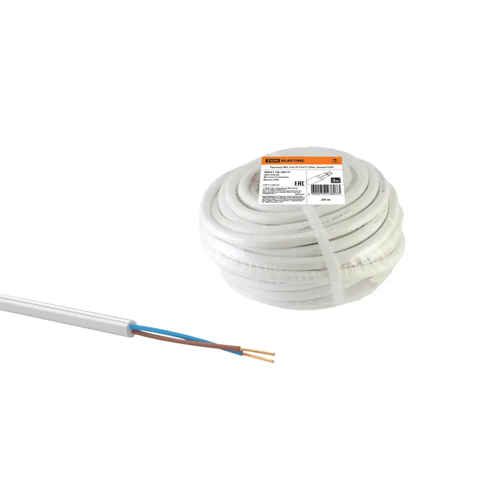 Провод Tdm Electric ПВС 2x0.75 20 м ГОСТ цвет серый STLM-2106644 - Вид №2