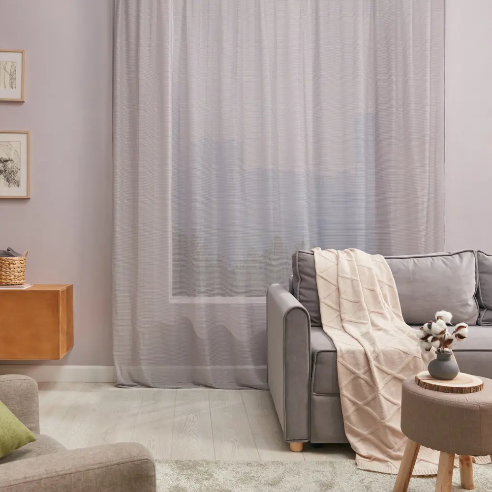 AMORE MIO Тюль «Фентези Макраме» с декоративной лентой 250×260 см 82731581 STLM-0034855