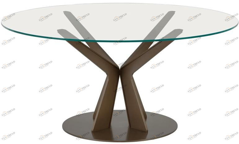 Tonin Casa Круглый стеклянный стол на металлической основе sun-id-1480241