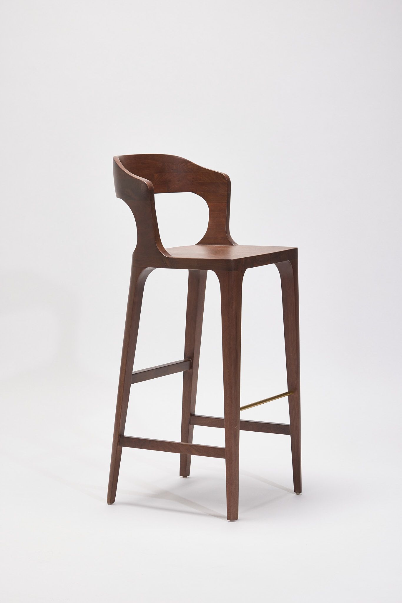 Высокий стул грецкого ореха с подставкой для ног REDA AMALOU DESIGN ARCH-00031094 - Вид №1