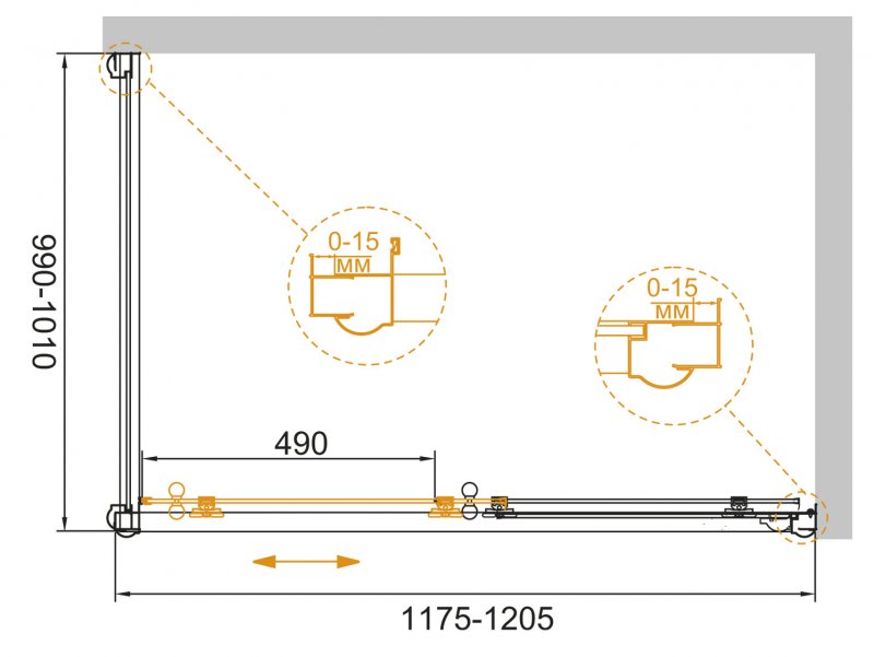 Душевой уголок CEZARES GIUBILEO-AH-1-120/100-SCORREVOLE-CP-Cr - Вид №1