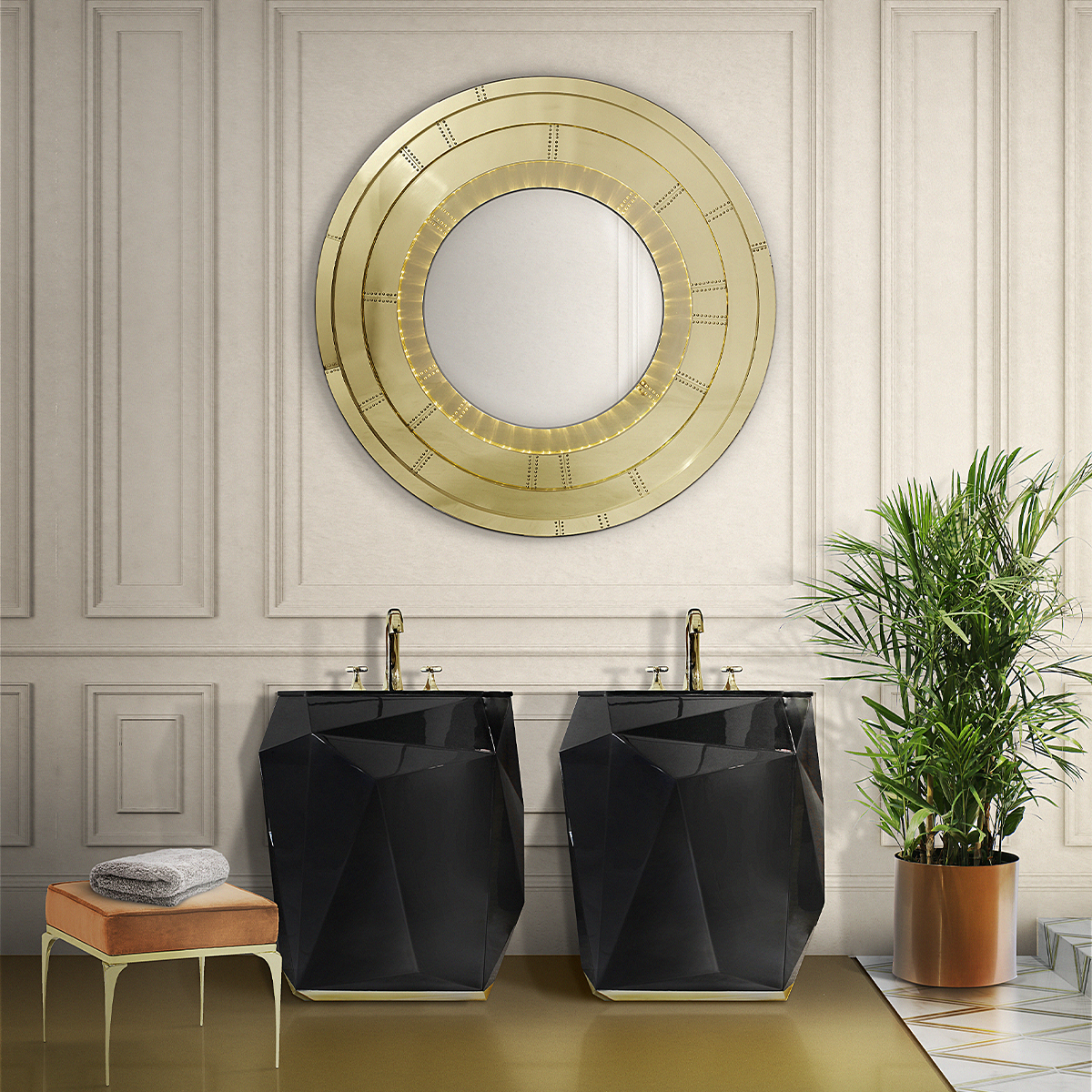 Diamond Freestanding Напольная раковина стоящая прямоугольная Covethouse  - Вид №1