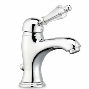 32032 Монокомандный смеситель для раковины с автоматическим донным клапаном, ручка Сваровски EFFEPI RUBINETTERIE Lares Diamante