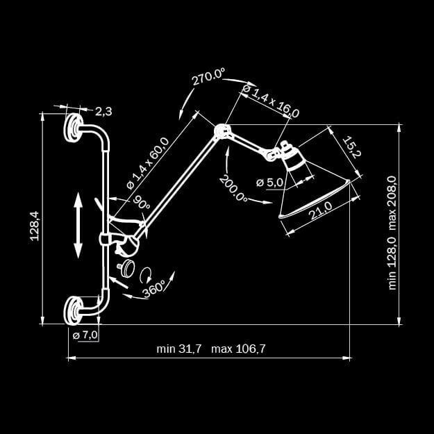 Спот настенный с металлическим плафоном белый 208 см Lightstar Loft 765626 LIGHTSTAR LOFT 00-3891488 Белый - Вид №1