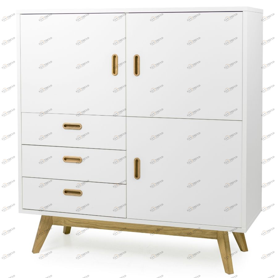 Шкаф Tenzo Bess, 120х114х43 см, дуб, белый 2166001