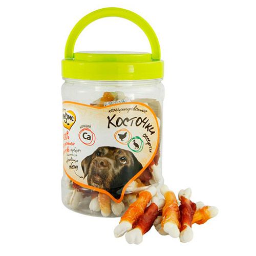 ПР0035375 Лакомство для собак ассорти кальцинированные косточки с куриным и утиным мясом МНЯМС 