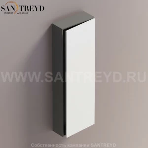 LIFT Модульный шкаф 120 см с правой дверью на доводчиках. Модули могут располагаться горизонтально и вертикально. Отделка: темно-серая краска и белая краска. AMOB054LZLGDX