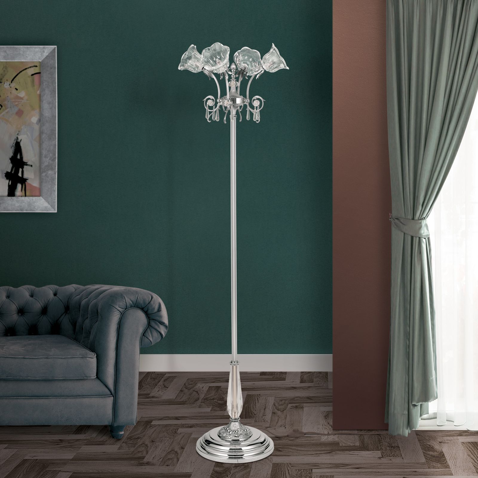 Кристалл и латунь торшер Orion La Boheme ARCH-00137755 - Вид №2