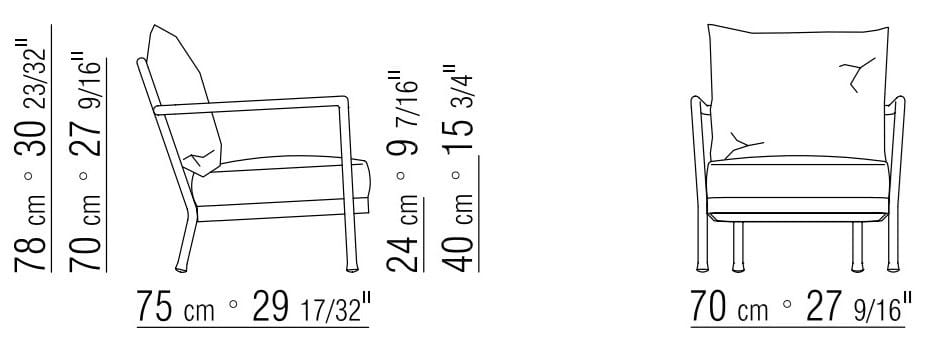 Алюминиевый и тканевый садовый стул Flexform Camargue ARCH-00133483 - Вид №8