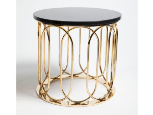 Журнальный столик из стали и мрамора