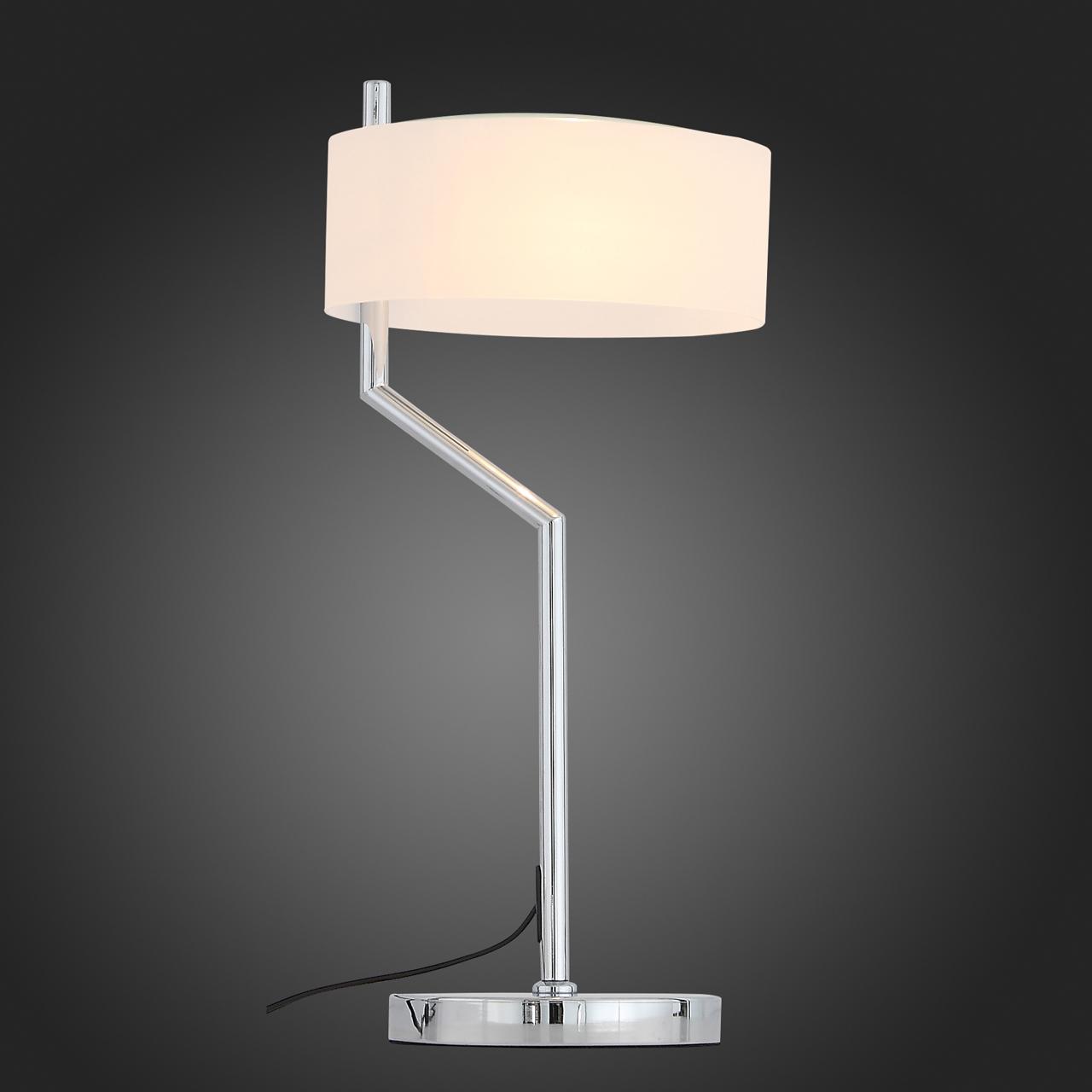 Настольная лампа белая со стеклянным абажуром Foresta SL483.504.01 ST LUCE КЛАССИЧЕСКИЕ 328969 Белый;хром  - Вид №2