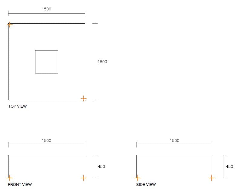 Скамейка из армированного волокном бетона со встроенной сеялкой SIT SQUARE ARCH-00145633 - Вид №9