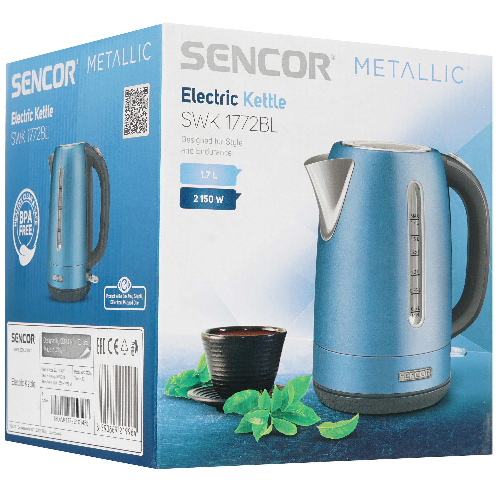 8179032 Электрочайник Sencor SWK 1772BL голубой STDN-0042445 - Вид №5