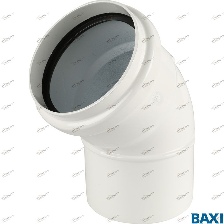 KHG71401811 Отвод 45° алюминиевый эмалированный, диам. 80 мм BAXI 