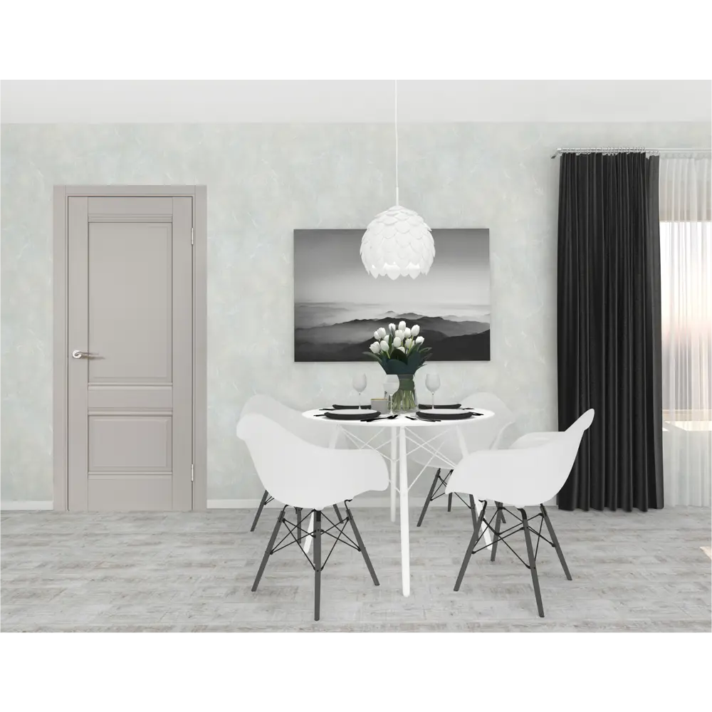 Комплект двери Классико-42 глухая 80x200 см Hardflex серый с добором 150 мм PORTIKA STLM-2025802 - Вид №1