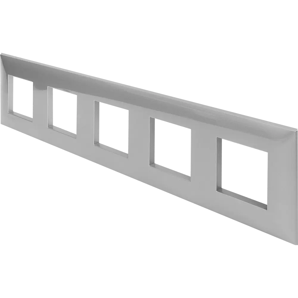 Рамка для розеток и выключателей DKC Avanti 5 постов цвет закаленная сталь STLM-2101686 - Вид №1