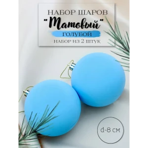 91393847 Набор елочных шаров Зимнее волшебство 4298880 8 см Пластик синий 2 шт STLM-1458978