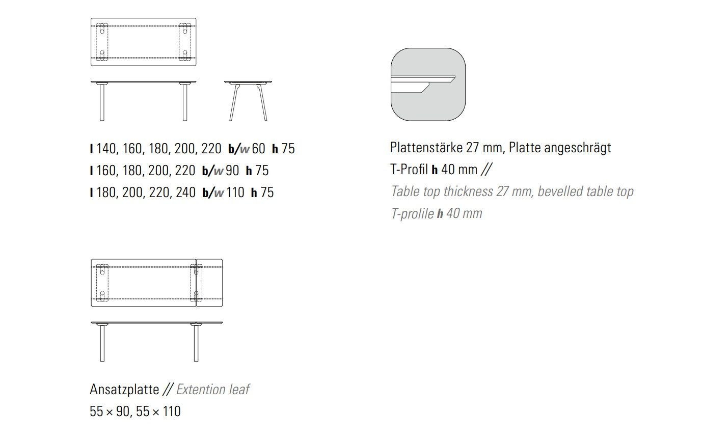 Прямоугольный выдвижной стол из массива дерева ZEITRAUM ARCH-00008498 - Вид №2