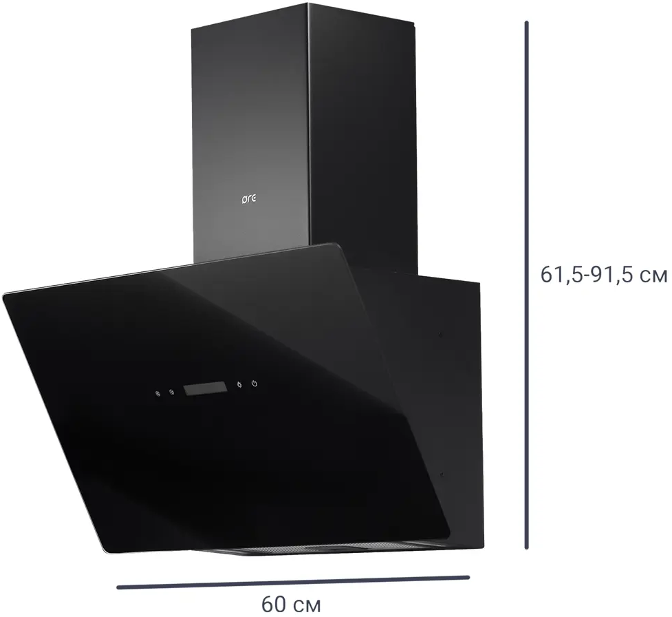 83596614 Вытяжка наклонная Ore Etne C 60 60 см цвет чёрный STLM-0874655